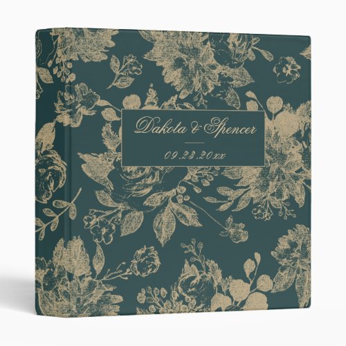 Elegant Botanical  Green and Gold Photo Album 3 Ring Binder