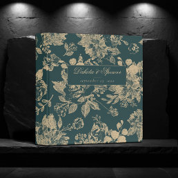 Elegant Botanical | Green and Gold Photo Album 3 Ring Binder