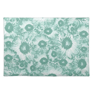 Elegant Botanical Green Pattern Cloth Placemat