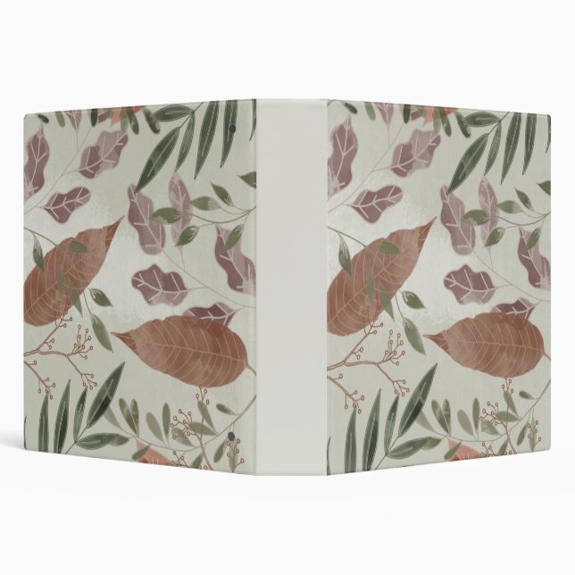 Elegant Botanical Greenery 3 Ring Binder (Background)