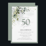 Elegant Botanical Greenery Floral 50th Birthday Invitation<br><div class="desc">Say hello to your 50th in style with this gorgeous Elegant Botanical Greenery Floral 50th Birthday Invitation! Featuring an exquisite bouquet of sage green botanical greenery, this luxurious card sets the perfect tone for your special celebration. The elegant hand lettered calligraphy offers sophistication and modernity as you personalise the details...</div>