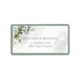 Elegant Botanical Greenery Floral Return Address Label