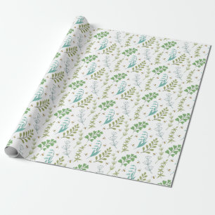 Elegant Botanical Greenery Foliage Honey Bee Wrapping Paper