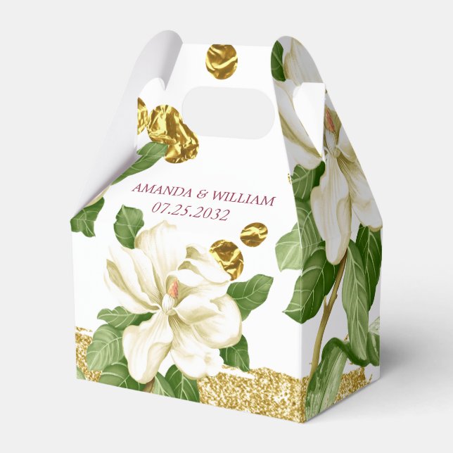 Elegant Botanical Greenery Wedding Favor Box (Front Side)
