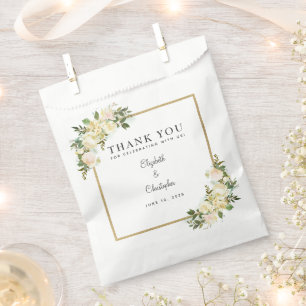 Elegant Botanical Greenery Weddings Thank You  Favor Bag