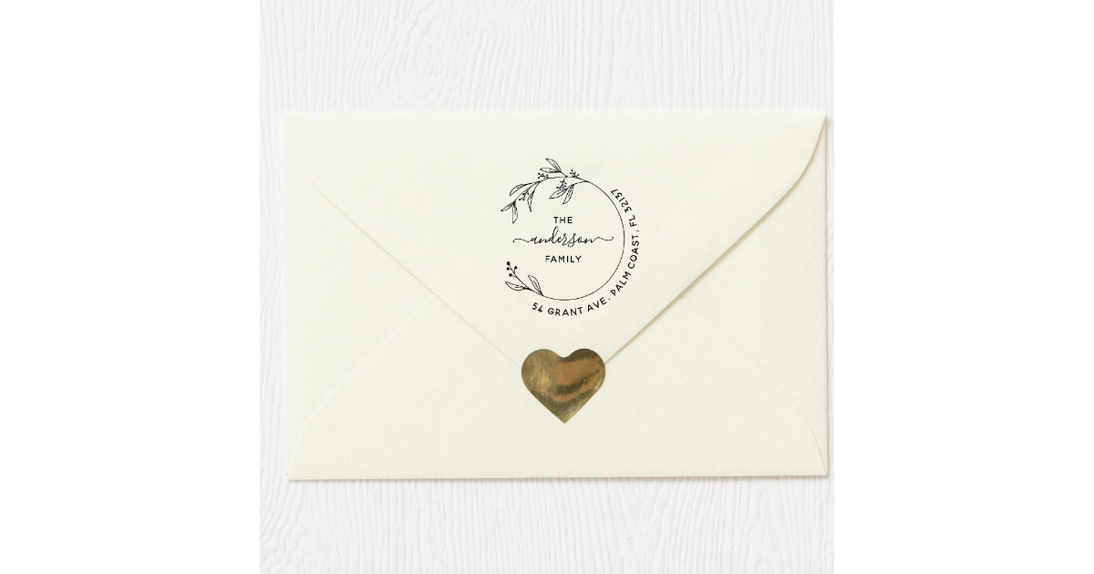 Personalized Self-Inking Return Address Stamp, Hand-Drawn Botanicals With  Initials Address Stamps by The Homebody Society