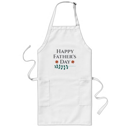 Elegant Botanical Happy Father's Day Long Apron