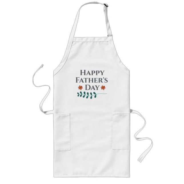 Elegant Botanical Happy Father's Day Long Apron (Front)