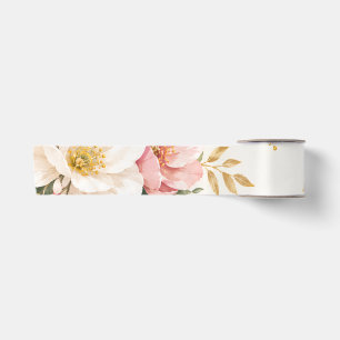 Elegant Botanical Happy New Year Greeting slyte Satin Ribbon