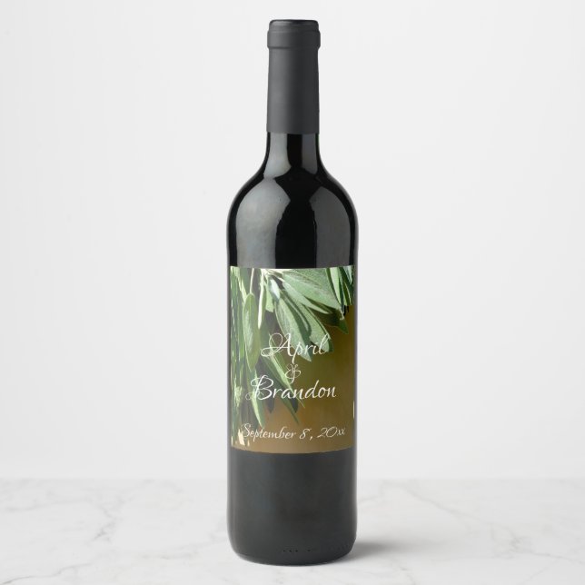 Elegant botanical herbs wine label (Front)