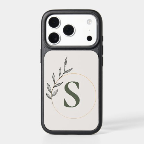 Elegant Botanical Initial iPhone 17 Pro Case