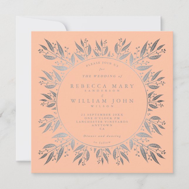 Elegant botanical Italian style Wedding Invitation (Front)