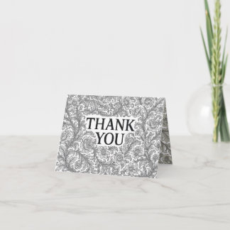 Elegant Botanical Lace Thank You Card