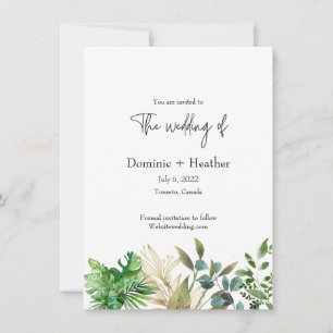 Elegant Botanical Leaf Wedding Invitation