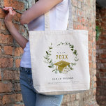 Elegant Botanical Leafy Wreath Gold Graduation Tote Bag<br><div class="desc">If you need any further customisation please feel free to message me on yellowfebstudio@gmail.com.</div>