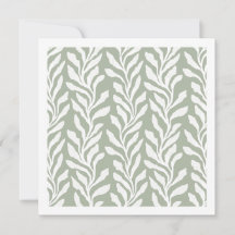 Elegant Botanical Leaves Sage Green Minimal