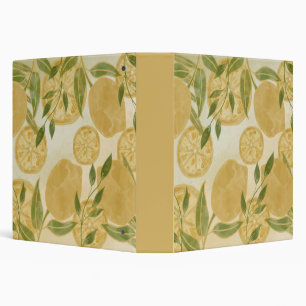 Elegant Botanical Lemon Greenery 3 Ring Binder