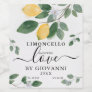 Elegant Botanical Lemon Made with Love Limoncello  Wine Label