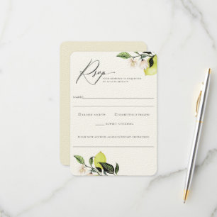 Elegant Botanical Lemons Wedding Food Allergy Rsvp