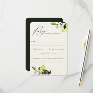 Elegant Botanical Lemons Wedding Food Allergy Rsvp