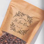 Elegant Botanical Let Love Brew Wedding Favor Self-inking Stamp<br><div class="desc">Custom-designed self-inking wedding favor stamp featuring modern elegant hand-drawn leaves and branches design. Personalize with bride and groom/couple's names and wedding date for a touch of style on wedding coffee grounds/beans or tea favors and gifts.</div>