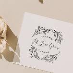 Elegant Botanical Let Love Grow Wedding Favor Rubber Stamp<br><div class="desc">Custom-designed wedding favor stamp featuring modern elegant hand-drawn leaves and branches design. Personalize with bride and groom/couple's names and wedding date for a touch of style on garden-themed wedding favors and gifts.</div>