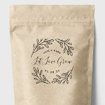 Elegant Botanical Let Love Grow Wedding Favor Self-inking Stamp<br><div class="desc">Custom-designed wedding favor stamp featuring modern elegant hand-drawn leaves and branches design. Personalize with bride and groom/couple's names and wedding date for a touch of style on garden-themed wedding favors and gifts.</div>