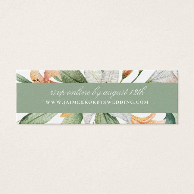Elegant Botanical Lily Floral Wedding Website RSVP (Front)
