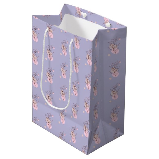Elegant Botanical Line Art Favor Bag (Front Angled)