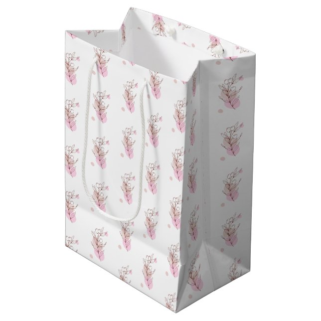 Elegant Botanical Line Art Favor Bag (Front Angled)