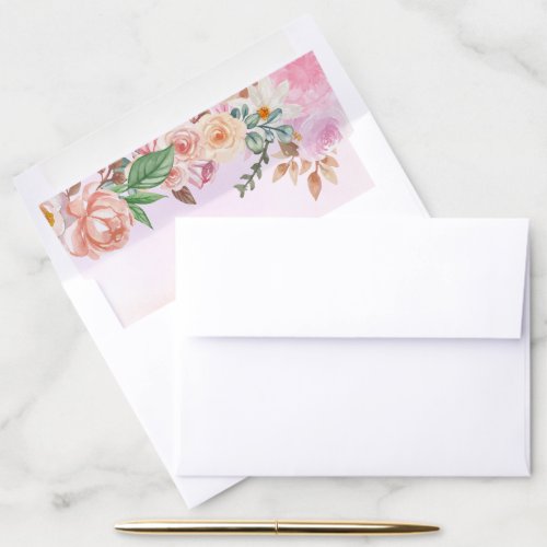 Elegant Botanical Lined Envelope for Wedding Liner