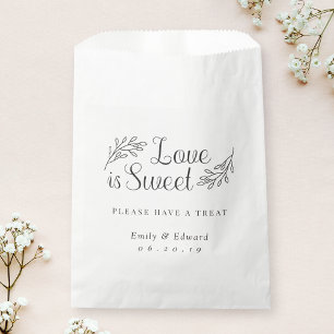 Elegant Botanical Love is Sweet Wedding Favor Bag