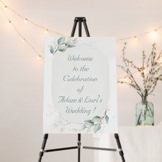Elegant Botanical Love Wedding Foam Board