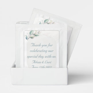 Elegant Botanical Love Wedding Tea Bag Drink Mix