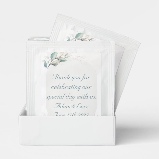 Elegant Botanical Love Wedding Tea Bag Drink Mix (Pair)