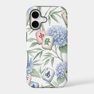 Elegant Botanical Mahjong Game Tiles Pattern iPhone 17 Case
