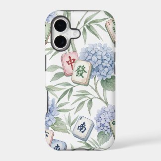 Elegant Botanical Mahjong Game Tiles Pattern iPhone 17 Case