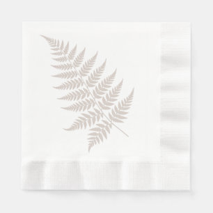 Elegant Botanical Mocha Taupe Fern Silhouette Napkins