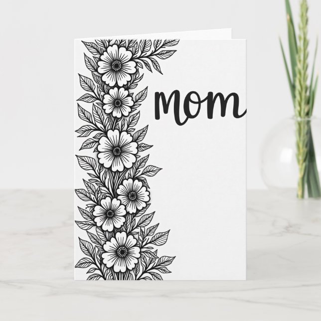 Elegant Botanical Mom Card (Front)