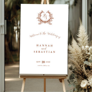 Elegant Botanical Monogram Crest  Foam Board