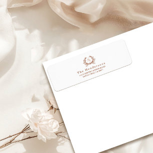 Elegant Botanical Monogram Crest Label