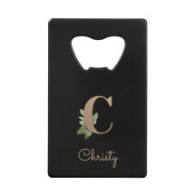 Elegant Botanical Monogram Gold Letter C 