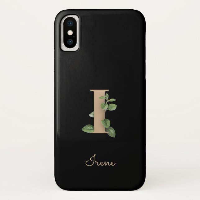 Elegant Botanical Monogram Gold Letter I Case-Mate iPhone Case (Back)