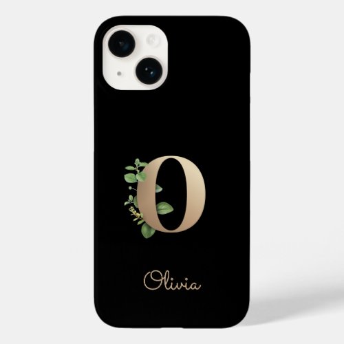 Elegant Botanical Monogram Gold Letter O Case_Mate iPhone 14 Case