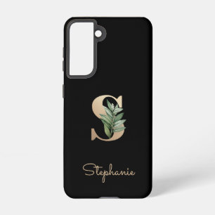 Elegant Botanical Monogram Gold Letter S Samsung Galaxy S21 Case