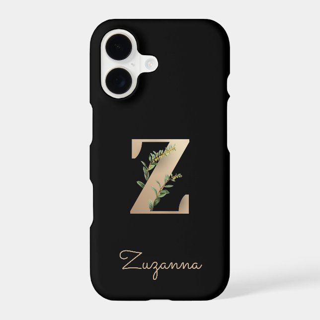 Elegant Botanical Monogram Gold Letter Z Samsung Galaxy Case (Back)