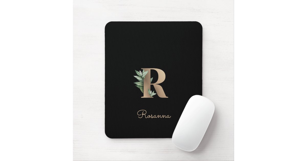 Mouse Letter R Elegant Botanical Monogram Letter R Mouse Pad | Zazzle
