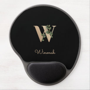 Elegant Botanical Monogram Letter W Gel Mouse Pad