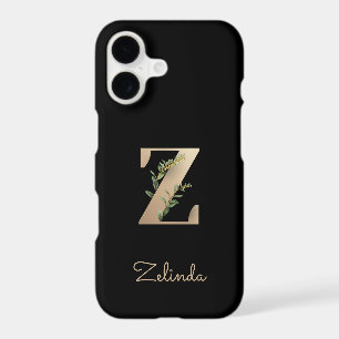 Elegant Botanical Monogram Letter Z iPhone 17 Case