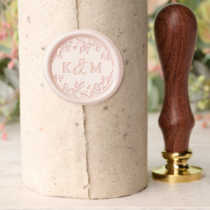 Elegant Botanical Monogram Wedding Wax Seal Stamp